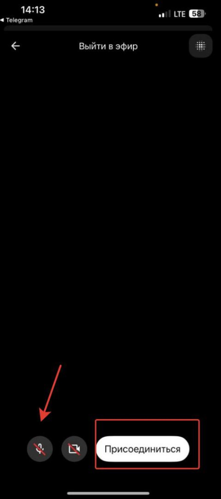 Кнопка присоединиться